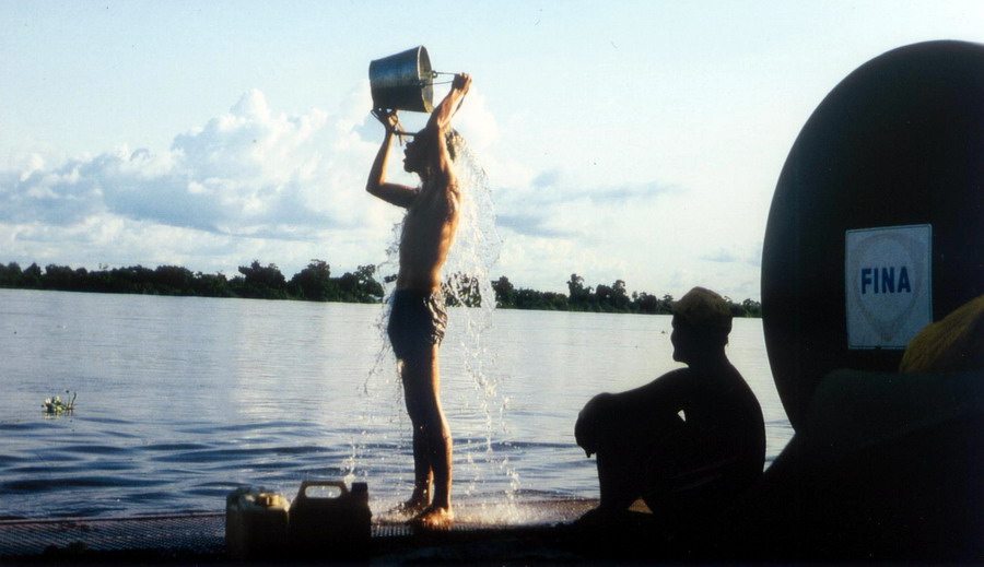 Taking a bath in the Zaire river